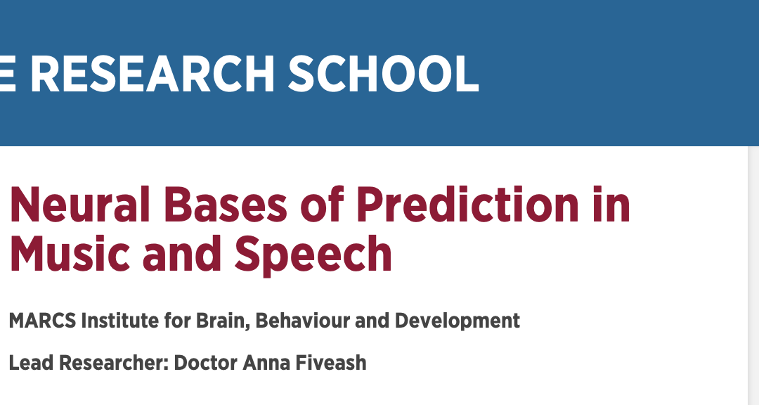 Fully funded PhD Position – Neural Bases of Prediction in Music and Speech at MARCS Institute for Brain, Behaviour and Development